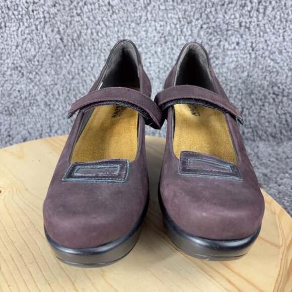 Naot Shoes Day Wedge Heel Mary Jane Womens Size 6 Purple Nubuck Leather Pump - Picture 2 of 8